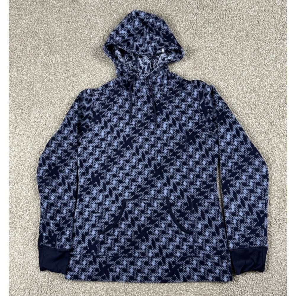 Columbia Hoodie Womens Small Purple Geometric Glacial II Fleece Pullover Outdoor